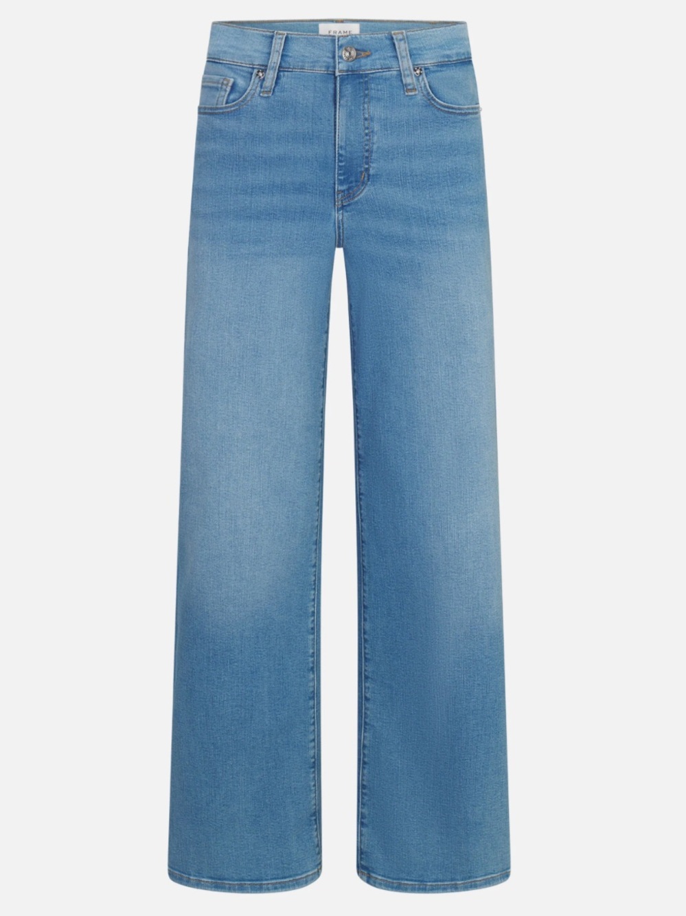 Frame — Long Le Slim Palazzo — High Waist Wide Leg Jeans in Honeymoon